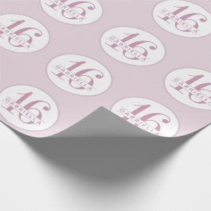 Sweet 16 Birthday Orchid Purple Personalised Wrapping Paper
