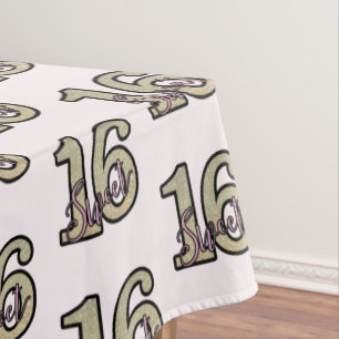 Sweet 16 Birthday Party Celebration Tablecloth