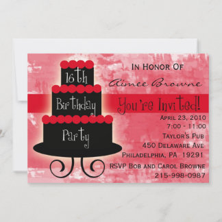 Sweet 16 Birthday Party Invitation