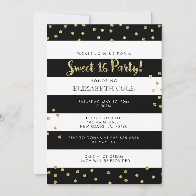 Sweet 16 Birthday Party Invitations (Front)