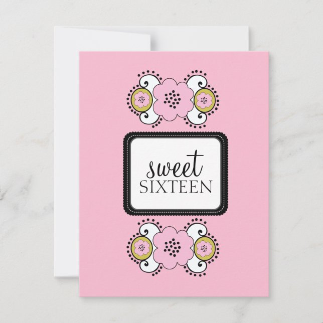 Sweet 16 Birthday Party Invitations {Boho Chic} (Front)