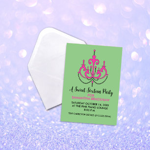 Sweet 16 Birthday Party Invitations (Green)
