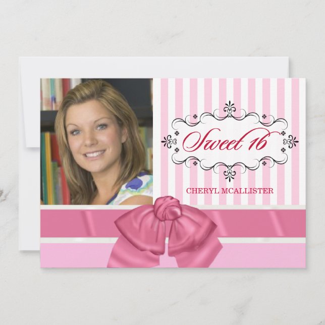 Sweet 16 Birthday Party Invitations with Photo (Front)
