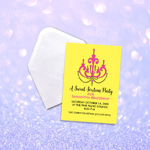 Sweet 16 Birthday Party Invitations (Yellow)