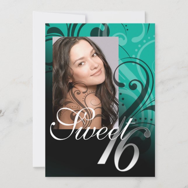Sweet 16 Birthday Party Photo Invitation (Front)