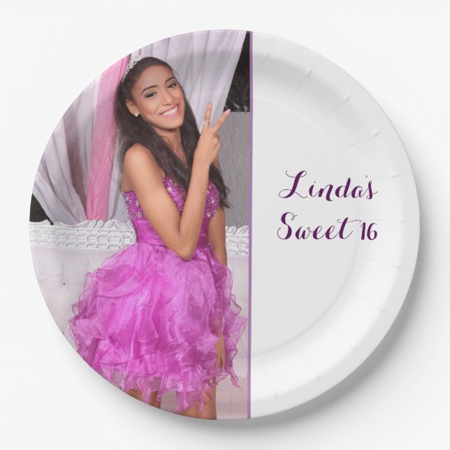 Sweet 16 birthday party plate 16th (Front)