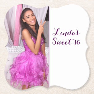 Sweet 16 birthday party plate 16th paper coaster