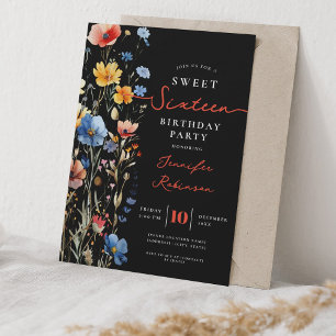Sweet 16 Birthday Party Wildflower Meadow  Invitation