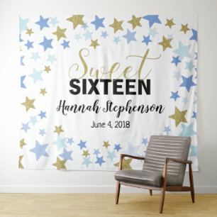 sweet 16 birthday Photo Booth backdrop banner Tapestry