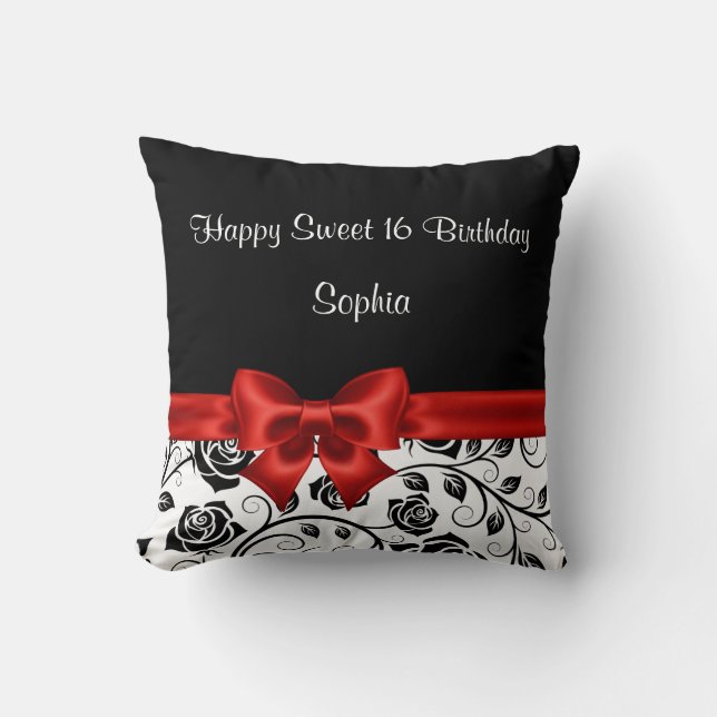 Sweet 16 Birthday Pillow Monogram (Front)