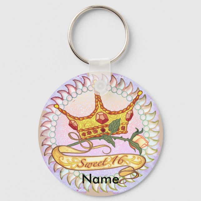 Sweet 16 Birthday Princess  keychains (Front)
