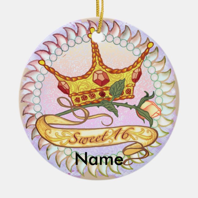 Sweet 16 Birthday Princess ornaments (Front)