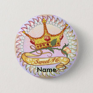 Sweet 16 Birthday Princess   pin button