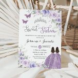 Sweet 16 Birthday Purple Lilac Floral Princesses  Invitation<br><div class="desc">Personalise this lovely Sweet Sixteen Birthday invitation with own wording easily and quickly,  simply press the customise it button to further re-arrange and format the style and placement of the text.  Matching items available in store!  (c) The Happy Cat Studio</div>