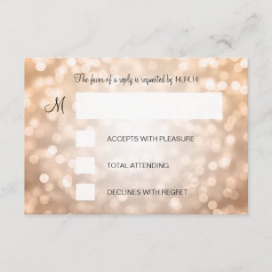 Sweet 16 Birthday RSVP Copper Glitter Lights