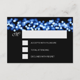 Sweet 16 Birthday RSVP Hollywood Glam Blue Card