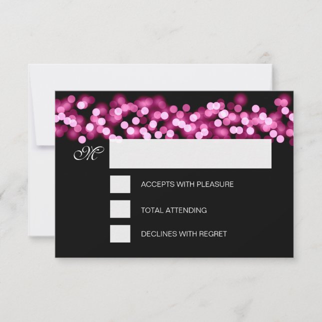 Sweet 16 Birthday RSVP Hollywood Glam Pink Card (Front)