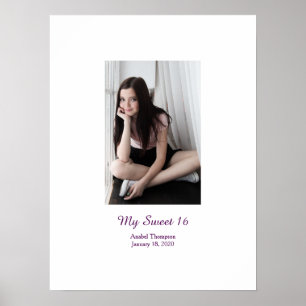 Sweet 16 birthday Sign In Party Board 16th