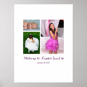 Sweet 16 birthday Sign In Party Board 16th 3 photo