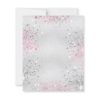 Sweet 16 birthday silver pink glitter invitation