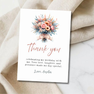 Sweet 16 Birthday Thank You Floral Card