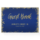 Sweet 16 Blue Gold Glitter Birthday
