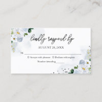 Sweet 16 Blue Watercolor Floral RSVP Enclosure