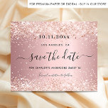 Sweet 16 blush pink save the date card<br><div class="desc">A Save the Date card for a Sweet 16, 16th birthday party. A blush pink background decorated with confetti. Personalise and add a date and name/age. The text: Save the Date is written with a large trendy hand lettered style script with swashes. 1 sheet = 1 save the date printed...</div>