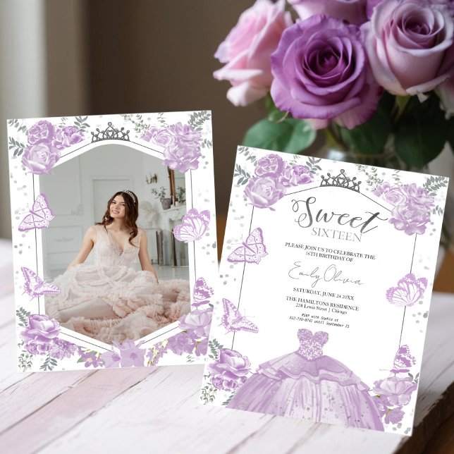 Sweet 16 Budget Invitation Butterfly Dress (Creator Uploaded)