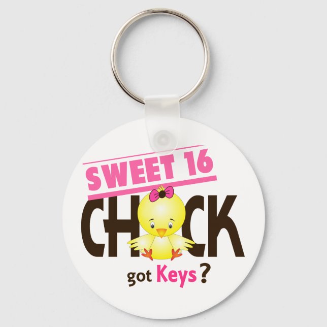 Sweet 16 Chick 1 Key Ring (Front)