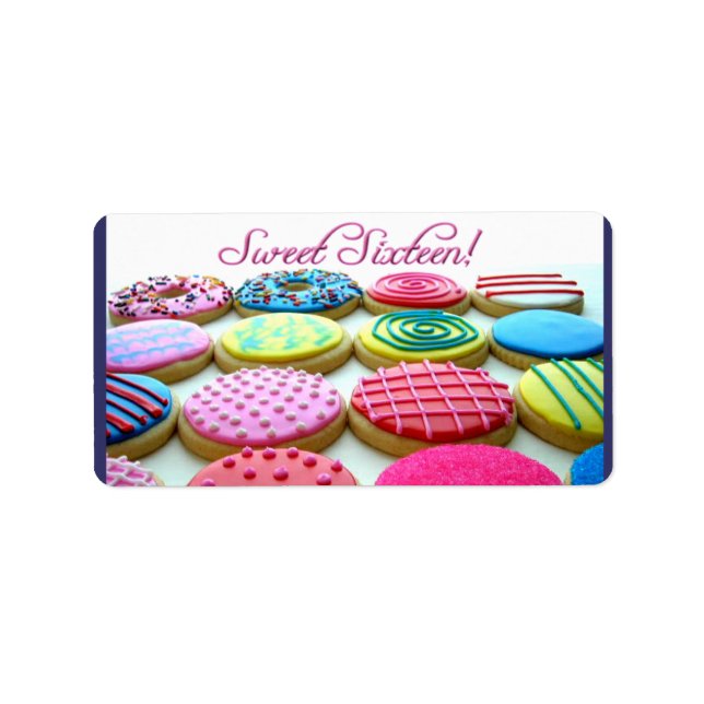 Sweet 16 cookie tray label (Front)