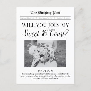 Sweet 16 Court Proposal Newspaper Postcard