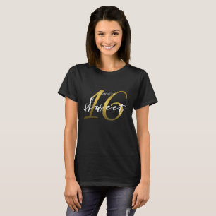 Sweet 16 Custom Name Typography Birthday Gift T-Shirt
