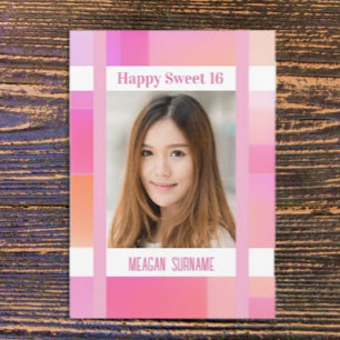 Sweet 16 custom photo card