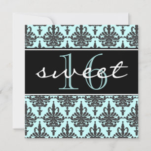 Sweet 16 Damask Birthday Party Invitation