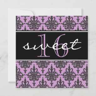 Sweet 16 Damask Birthday Party Invitation