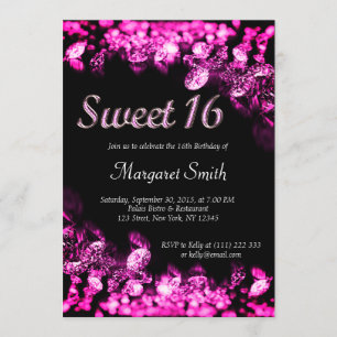 Sweet 16 Diamonds Pink Invitation