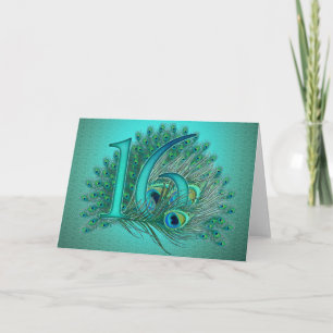 Sweet 16 elegant peacock feather template