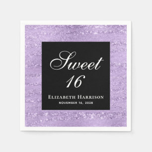 Sweet 16 Elegant Purple Birthday Party Napkins