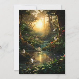 Sweet 16 Enchanted Forest River Bunny Fairy Invitation