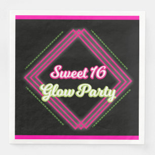 Sweet 16 Glow Party Napkin