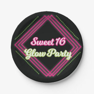 Sweet 16 Glow Party Plates