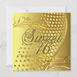 Sweet 16 Gold  Elegant Invitation