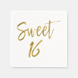 Sweet 16 Gold Foil Birthday Napkins