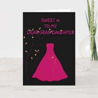Sweet 16 Grandaughter Card