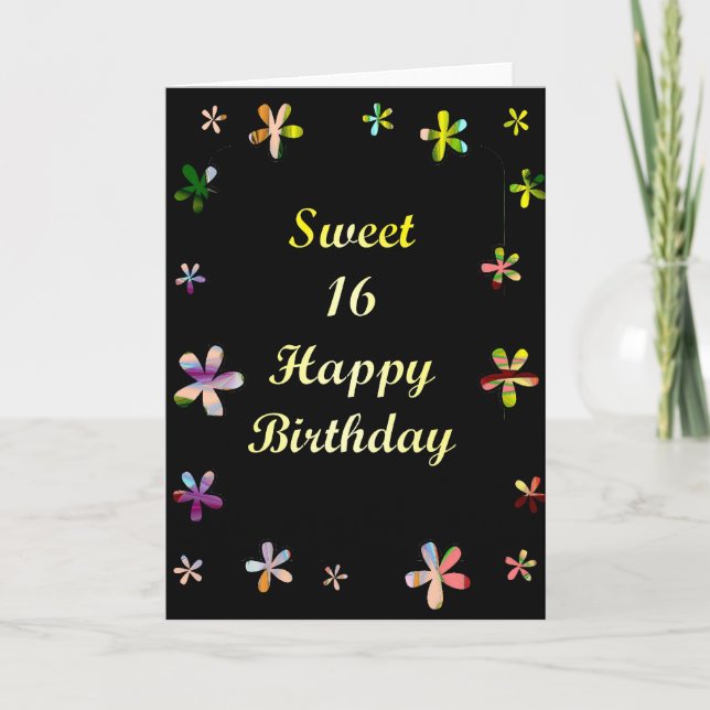 Sweet 16 Happy Birthday Card (Front)