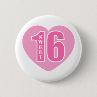 Sweet 16 (Heart) 6 Cm Round Badge