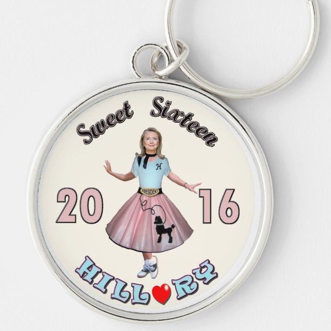 Sweet '16 Hillary for President Key Ring (Front)