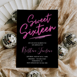 Sweet 16 Invitation   16th Birthday Invitation