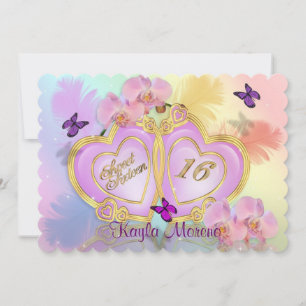 Sweet 16 Invitation rainbow